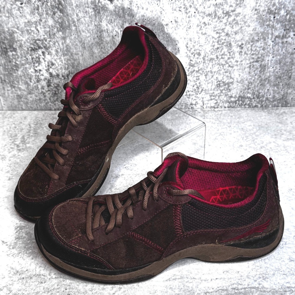 Dansko Brown Burgundy Suede Sabrina Lace Up Walking Shoes Sneakers Womens 39